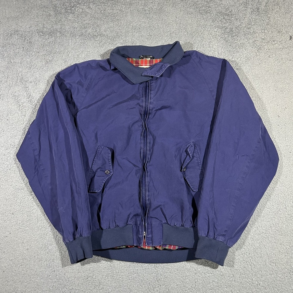 Vintage Four Climes Harrington Bomber Jacket Men's Size 44 Navy Blue #2516